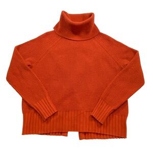 NWT Madewell Rust Waffle Knit Turtleneck Sweater Cotton Merino Wool Blend Size S